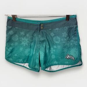 Sims Board Shorts Swim Green Beachy Surf Hawaiian Tropical Coconutgirl Juniors 9